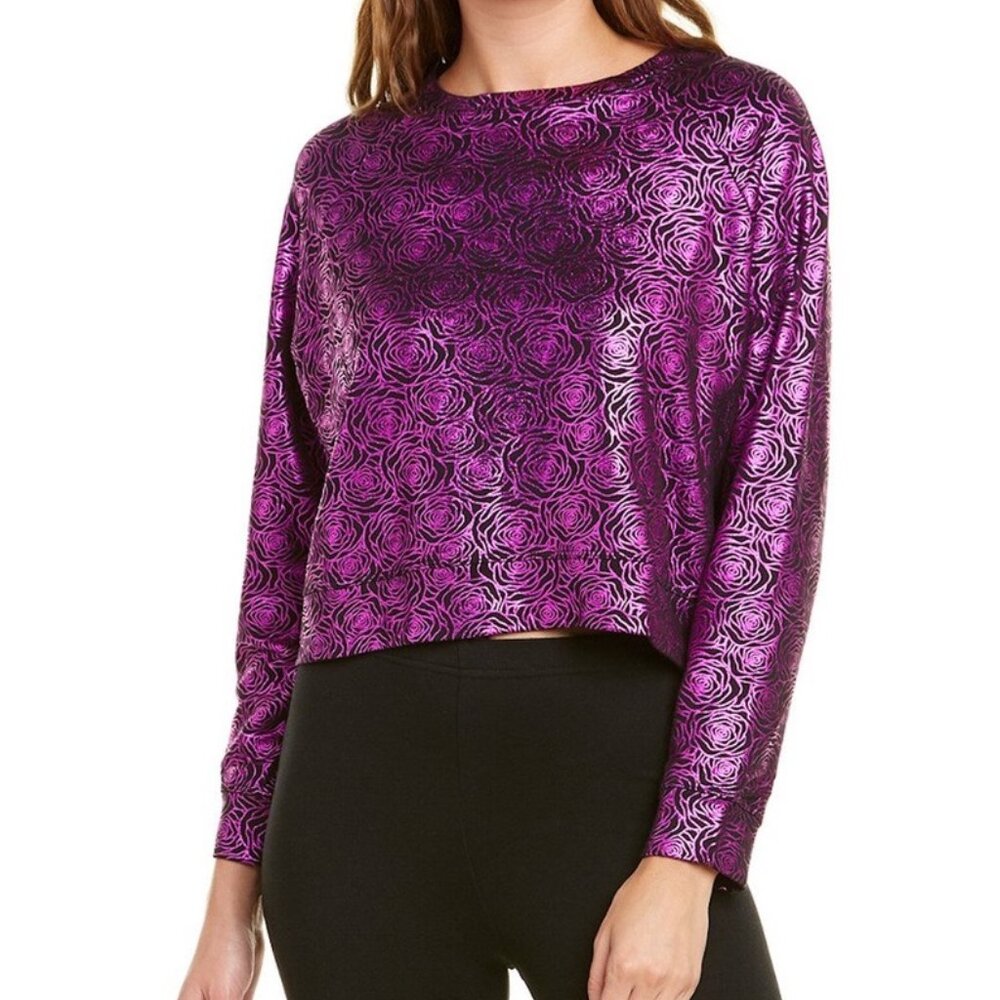 Terez Purple Rose Fields Foil Sweatshirt